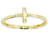 10K Yellow Gold Polished Cross Twisted Ring