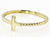 10K Yellow Gold Polished Cross Twisted Ring