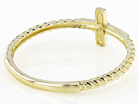 10K Yellow Gold Polished Cross Twisted Ring