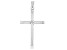 14K White Gold Polished and Diamond Cut Cross with Star in Center Pendant