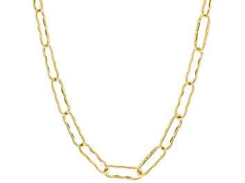 Picture of 10K Yellow Gold Textured Paperclip Chain