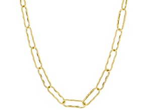 10K Yellow Gold Textured Paperclip Chain