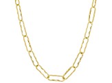 10K Yellow Gold Textured Paperclip Chain