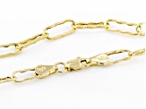 10K Yellow Gold Textured Paperclip Chain