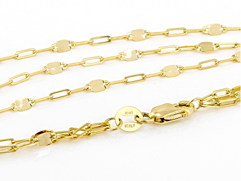 10K Yellow Gold Multi-Row Mirror Necklace