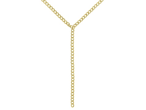 10K Yellow Gold Hollow Curb Y-Necklace
