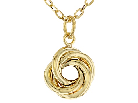 10K Yellow Gold Love Knot Necklace