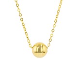 10K Yellow Gold High Polished 6MM Bead Necklace