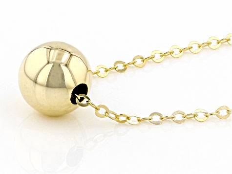 10K Yellow Gold High Polished 6MM Bead Necklace
