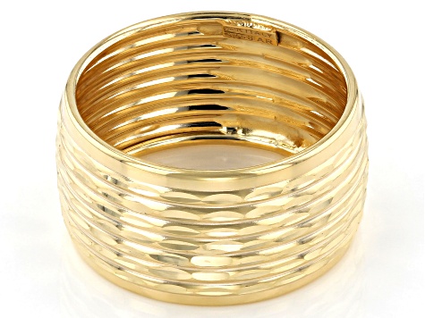 10K Yellow Gold Diamond-Cut Multi-Row Band Ring