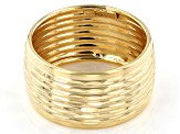 10K Yellow Gold Diamond-Cut Multi-Row Band Ring