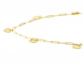 10K Yellow Gold Heart Station Paperclip Necklace