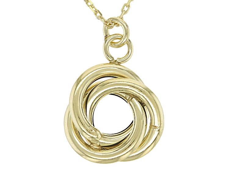 10k Yellow Gold Love Knot Necklace Au1263 Jtv Com