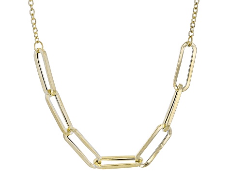 10K Yellow Gold Paperclip Necklace