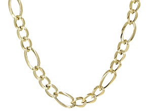 14K Yellow Gold 7.2MM Oval Figaro Chain