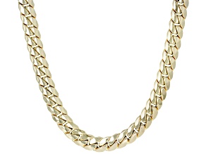 14K Yellow Gold 7.5MM Mirror Curb Necklace