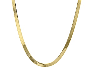 10K Yellow Gold 2.5MM Double Bevelled Edges Herringbone Chain