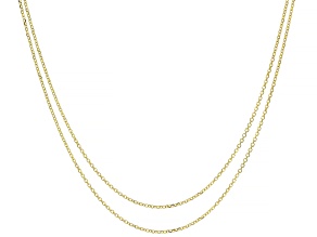 10K Yellow Gold Set of 2 Diamond-Cut Cable Chain
