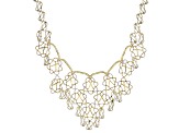 14K Yellow Gold and 14K White Gold Beaded Bib Necklace