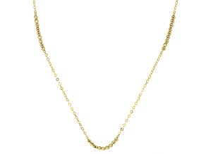10K Yellow Gold Diamond-Cut Beaded Station Necklace