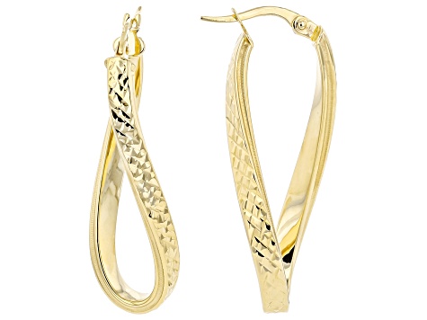 14k 3x30mm Polished Square Tube Round Hoop Earrings 14 kt Yellow Gold