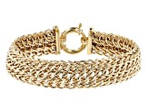 10K Yellow Gold High Polished 14MM Woven Link Bracelet