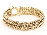 10K Yellow Gold High Polished 14MM Woven Link Bracelet
