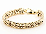 10K Yellow Gold Diamond-Cut 9MM Curb Link Bracelet