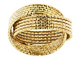 10K Yellow Gold Diamond-Cut Crossover Ring