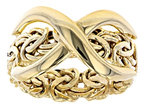 10K Yellow Gold Byzantine Infinity Ring