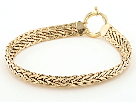 10K Yellow Gold 7.5MM High Polished Woven Link Bracelet