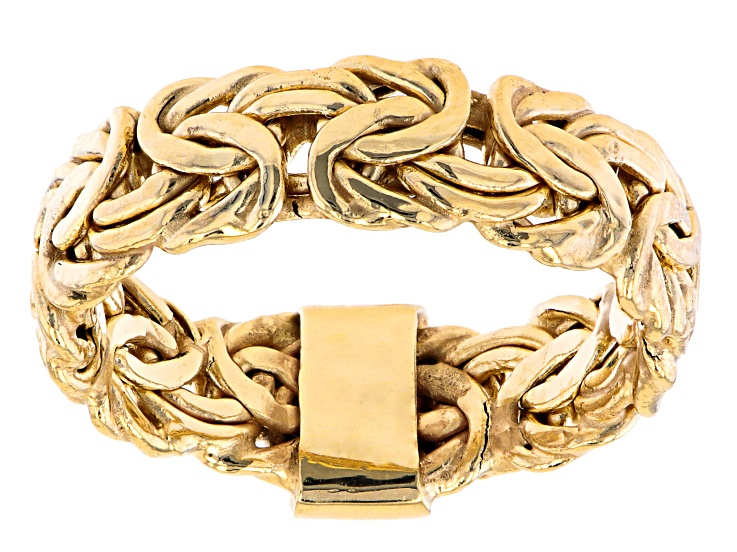 10K Yellow Gold High Polished Byzantine Band Ring - AU1306 | JTV.com