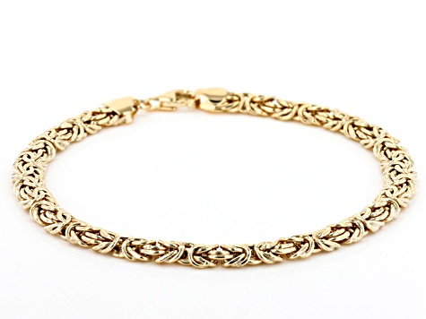 10K Yellow Gold High Polished 6MM Byzantine Link Bracelet