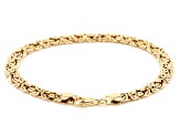 10K Yellow Gold High Polished 6MM Byzantine Link Bracelet