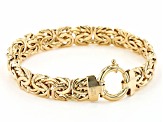 10K Yellow Gold High Polished 10MM Byzantine Link Bracelet