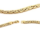 10K Yellow Gold High Polished Graduated Byzantine Necklace