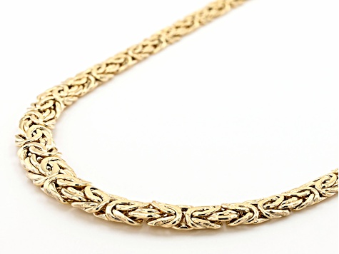 10K Yellow Gold High Polished Graduated Byzantine Necklace