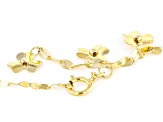 10K Yellow Gold Flower Tassel Drop Necklace
