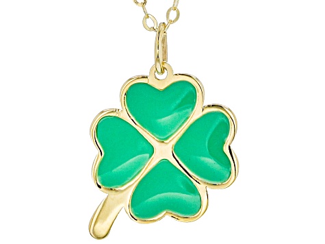 10K Yellow Gold Four Leaf Clover Pendant