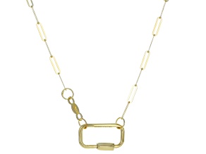 10K Yellow Gold Paperclip with Carabiner Pendant