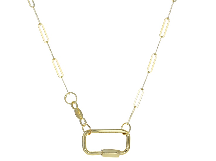 Carabiner Paperclip Necklace Gold Small