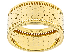 10K Yellow Gold Honeycomb Band Ring