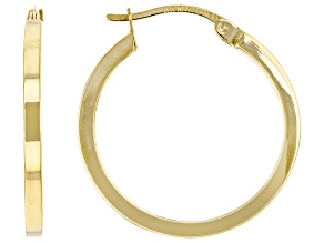 10K Yellow Gold 2x25MM Polished Squared Tube Hoop Earrings