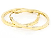 10K Yellow Gold 2x30MM Polished Squared Tube Hoop Earrings