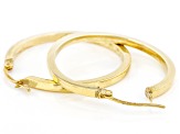 10K Yellow Gold 2x30MM Polished Squared Tube Hoop Earrings