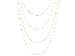 10K Yellow Gold 0.80MM Flat Rolo Link Chain Set of Four 16, 18, 20, and 22 Inch