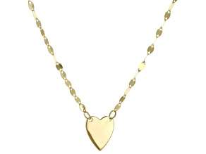 10k Yellow Gold Heart Valentino Necklace.