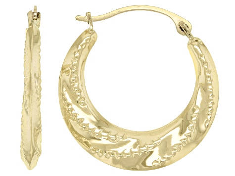 Hollow Hoop Earrings Set 10K Yellow Gold