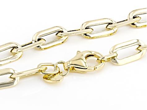 Caroline Ellen - Yellow Gold Flattened Paperclip Chain Necklace
