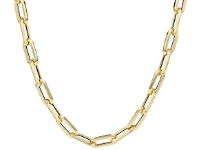 14K Yellow Gold 4.8mm Triangle Cut Paperclip 16" Necklace